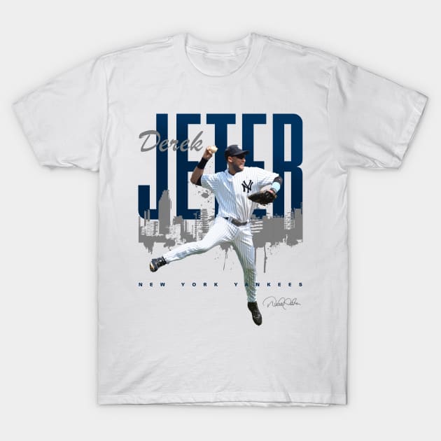 Derek Jeter Jump Throw T-Shirt by Juantamad